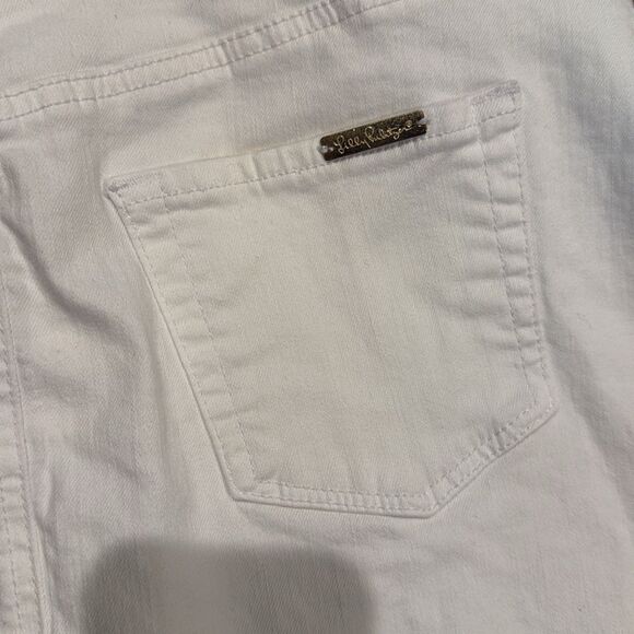 SZ 10 LILLY PULITZER WHITE DENIM SKIRT - Picture 7 of 8